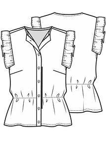 Технический рисунок кружевной блузки без рукавов