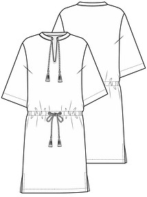 Технический рисунок платья Т-силуэта
