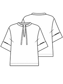 Технический рисунок блузки с рукавами до локтя