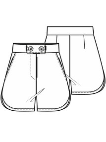 Технический рисунок шорт с карманами