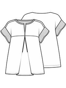 Технический рисунок блузки А-силуэта