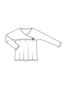 Технический рисунок блузки с цельнокроеными рукавами