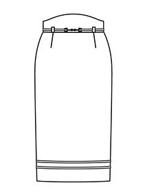 Технический рисунок узкой юбки-карандаш