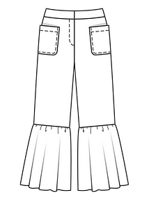 Технический рисунок брюк с накладными карманами