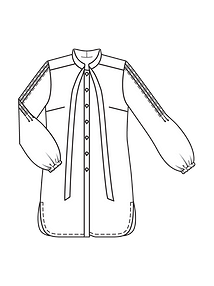 Технический рисунок длинной блузки