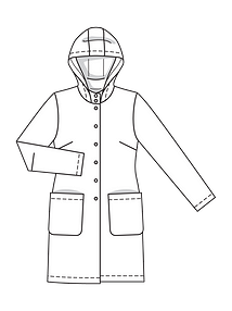 Технический рисунок пальто с капюшоном