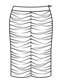 Технический рисунок присборенной юбки