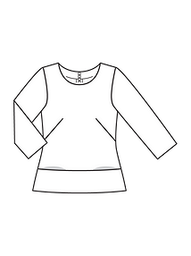 Технический рисунок блузки с круглым вырезом