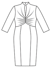 Технический рисунок платья облегающего силуэта