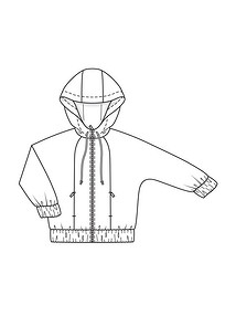 Технический рисунок куртки с цельнокроеными рукавами