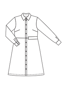 Технически рисунок платья рубашечного кроя