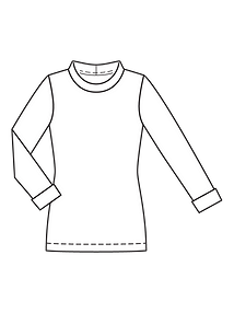 Технический рисунок пуловера приталенного силуэта