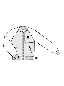 Технический рисунок блузона с рукавами реглан