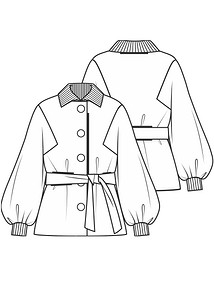 Технический рисунок куртки из искусственного меха