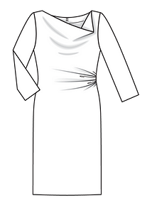 Технический рисунок платья с вырезом-качели