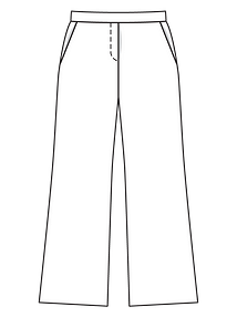 Технический рисунок брюк расклешенного силуэта