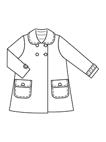 Технический рисунок пальто для девочки