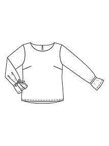 Технический рисунок блузки с длинными рукавами
