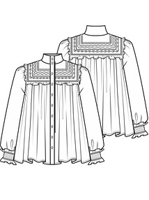 Технический рисунок блузки в викторианском стиле