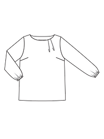 Технический рисунок блузки прямого кроя
