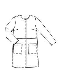 Технический рисунок пальто из искусственной замши