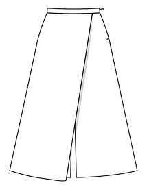 Технический рисунок юбки-брюк с высокой талией