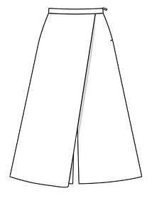 Технический рисунок юбки-брюк с завышенной талией