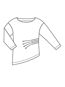 Технический рисунок пуловера со складками