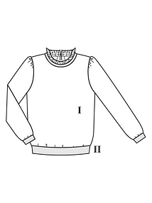 Технический рисунок пуловера в винтажном стиле