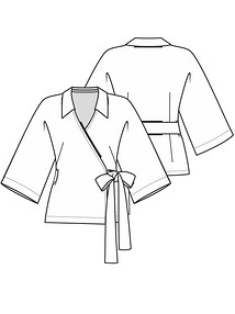 Технический рисунок блузки с запахом