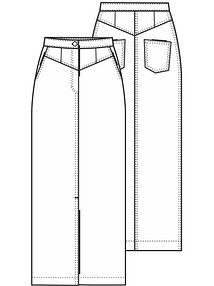 Технический рисунок прямой юбки-макси