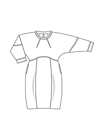 Технический рисунок платья О-силуэта