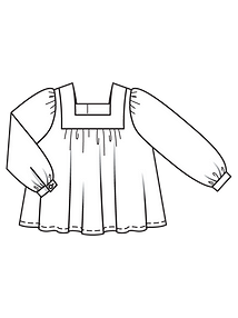 Технический рисунок блузки с квадратным вырезом