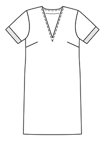 Технический рисунок платья с V -вырезом