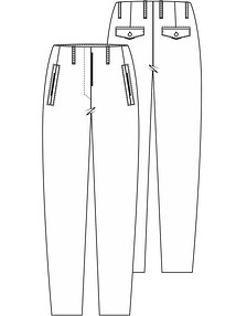 Технический рисунок брюк без пояса