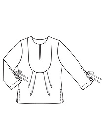 Технический рисунок блузки с пластроном