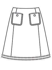 Технический рисунок юбки А-силуэта