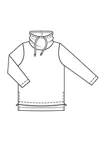 Технический рисунок пуловера с воротником