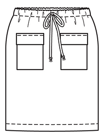 Технический рисунок юбки на кулиске
