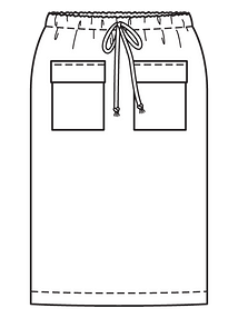 Технический рисунок юбки миди 