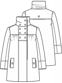 Технический рисунок пальто в винтажном стиле