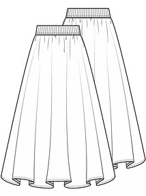 Технический рисунок юбки-солнца макси-формата