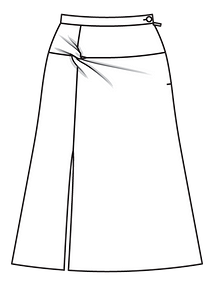 Технический рисунок юбки миди