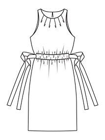 Технический рисунок платья на кулиске