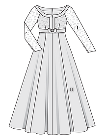 Технический рисунок свадебного платья