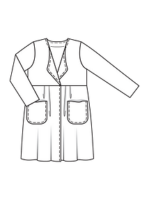 Технический рисунок пальто без воротника