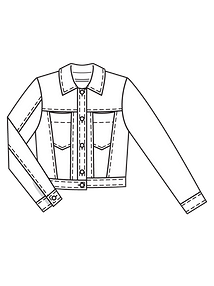 Технический рисунок куртки в джинсовом стиле