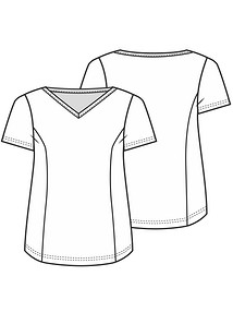 Технический рисунок футболки с рельефными швами