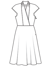 Технический рисунок приталенного платья