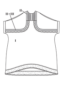Технический рисунок дизайнерского платья